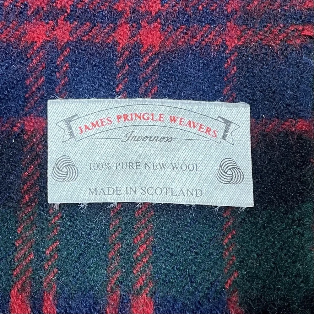 Vintage James Pringle Weavers MacDonald Tartan 100% New Wool Rectangular Scarf